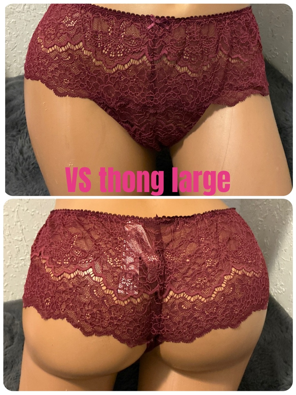 Victoria's Secret Burgundy Lace thong